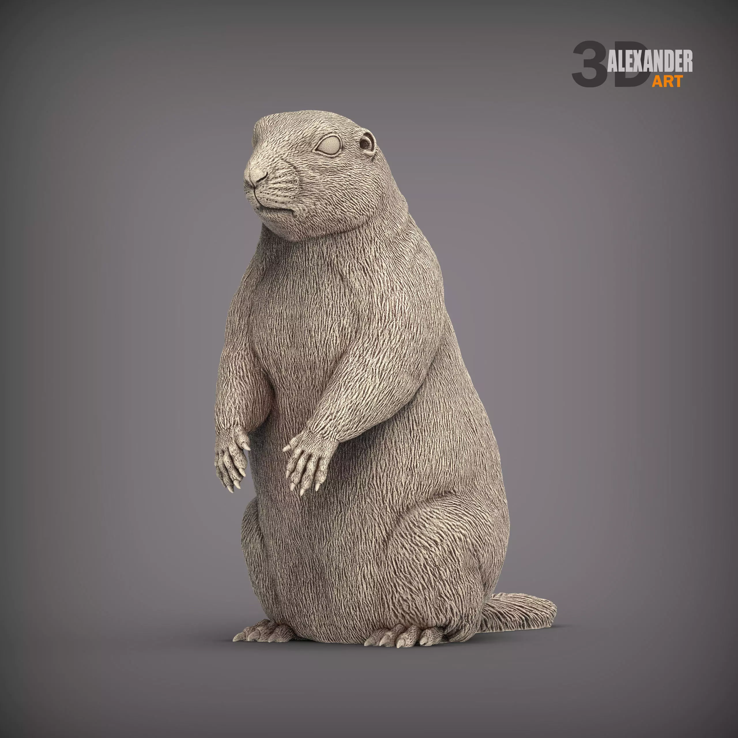 Prairie dog on its hind legs 3D print model_0