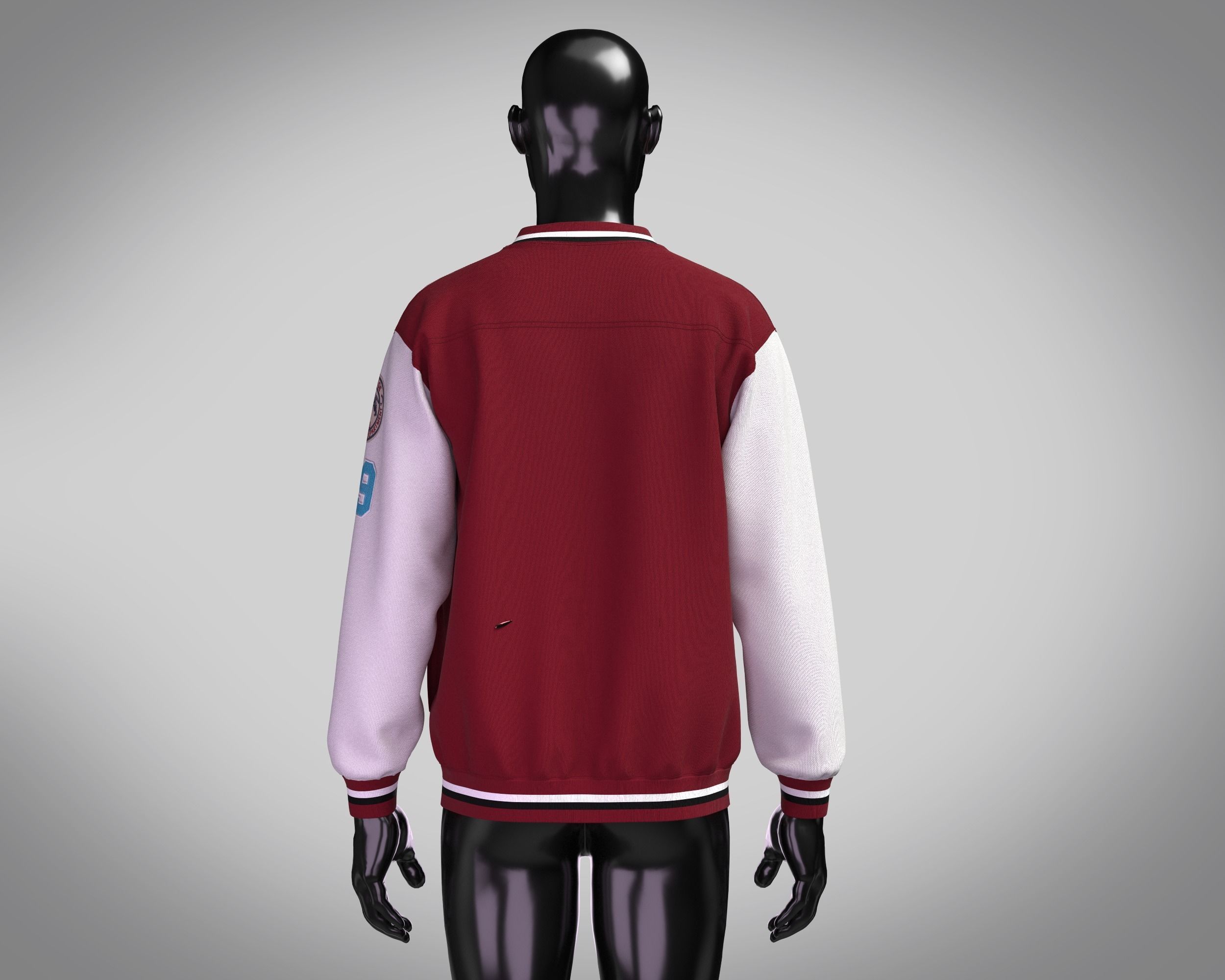 Jacket Red Bomber 3D model_7