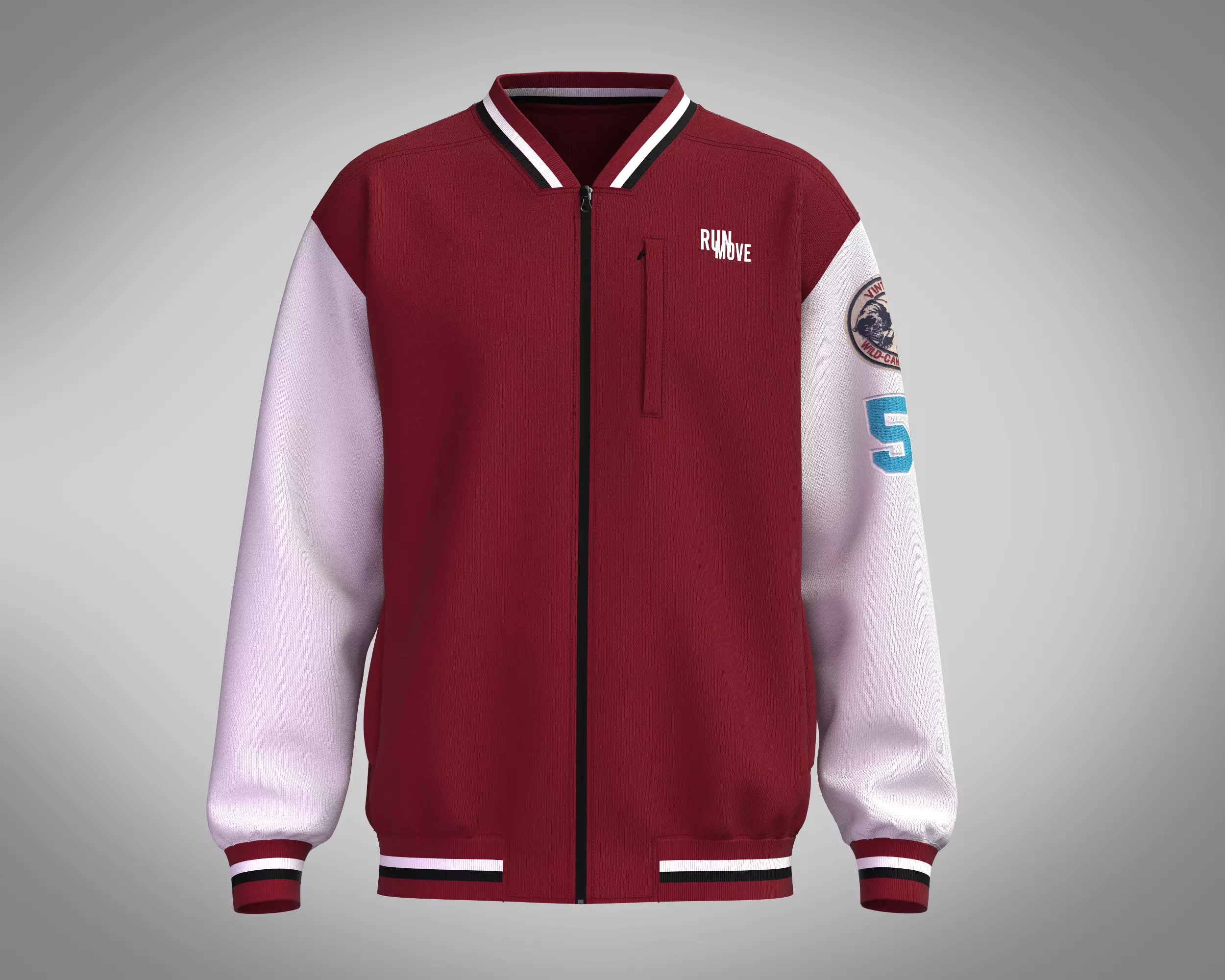 Jacket Red Bomber 3D model_0