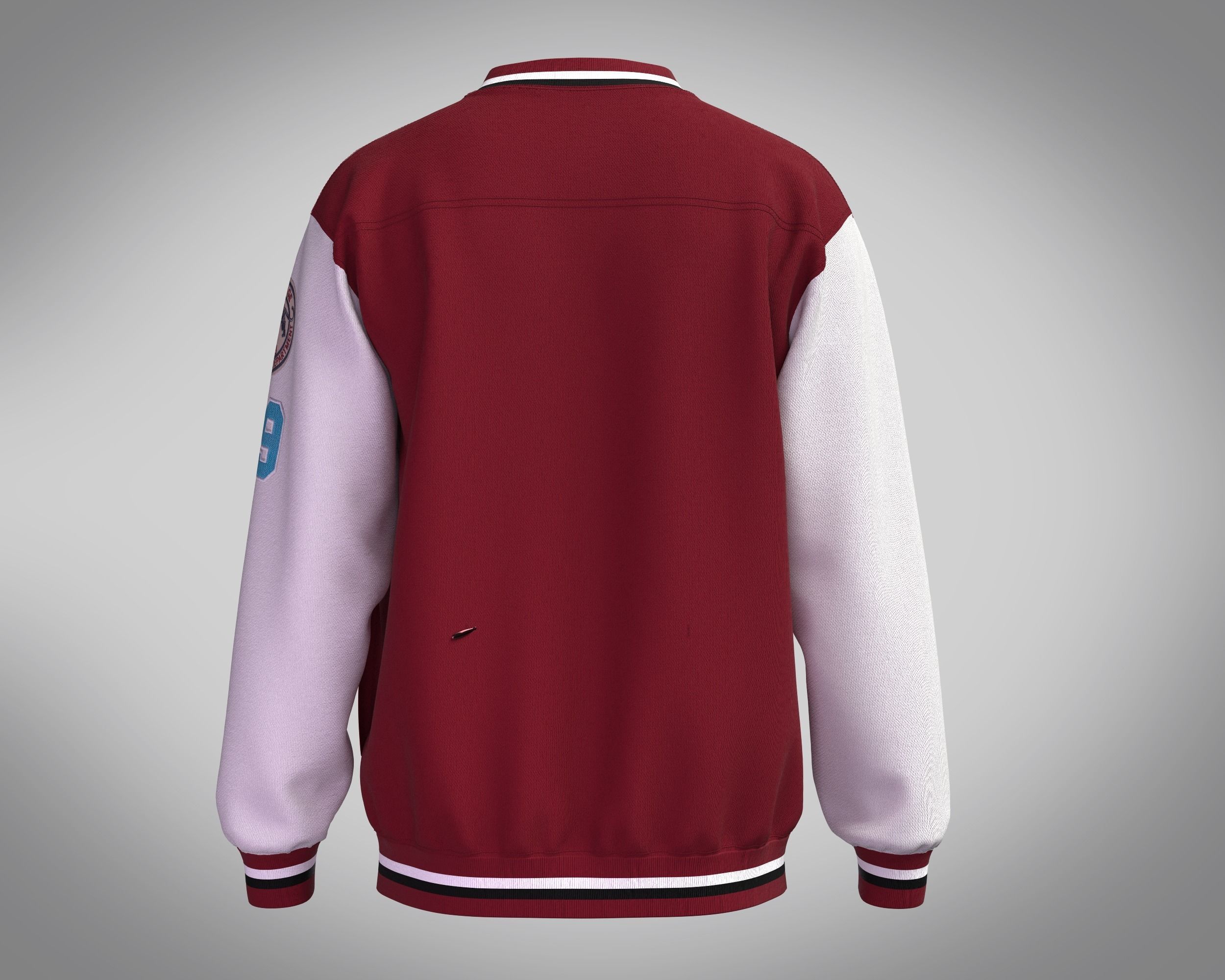Jacket Red Bomber 3D model_3