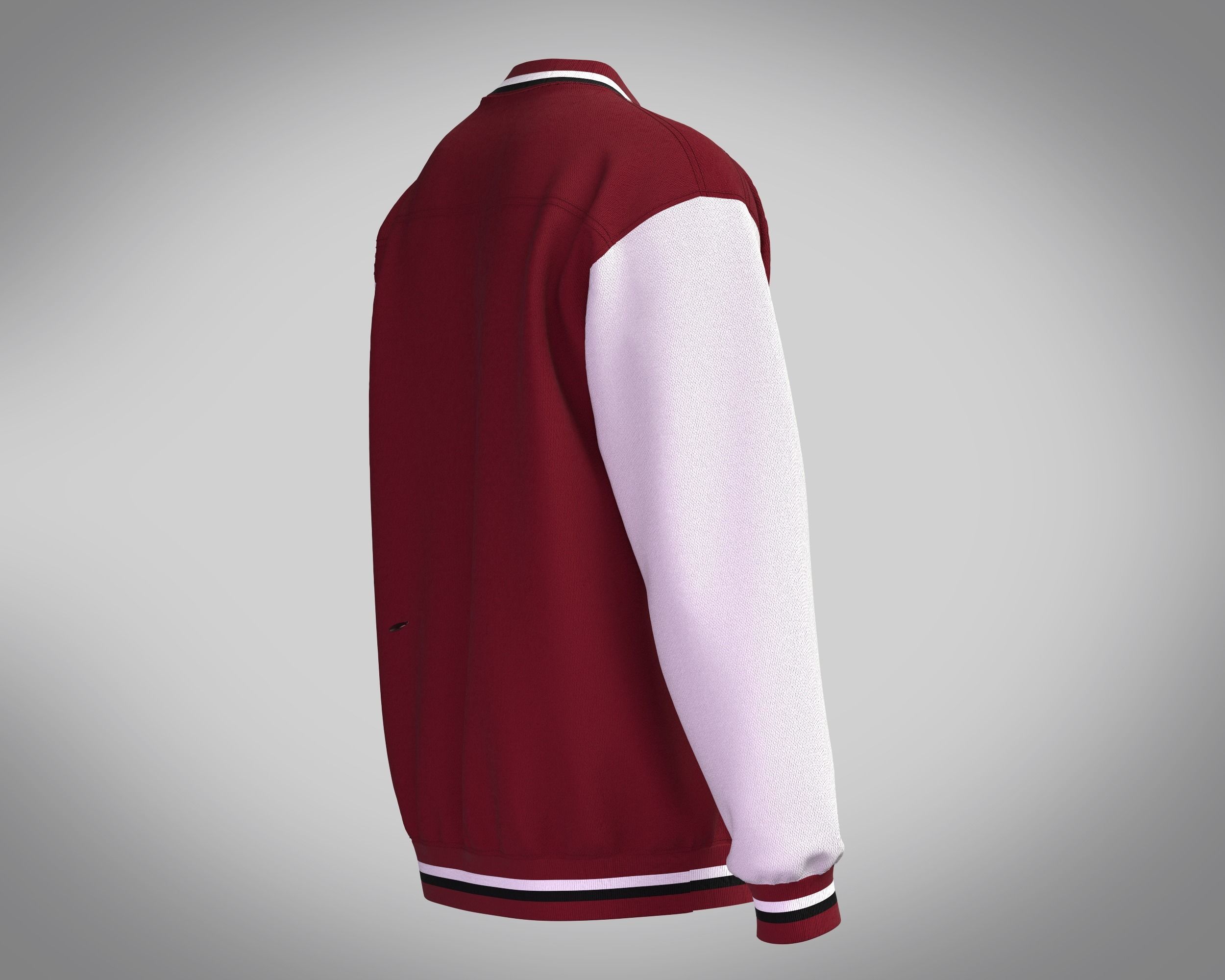 Jacket Red Bomber 3D model_2
