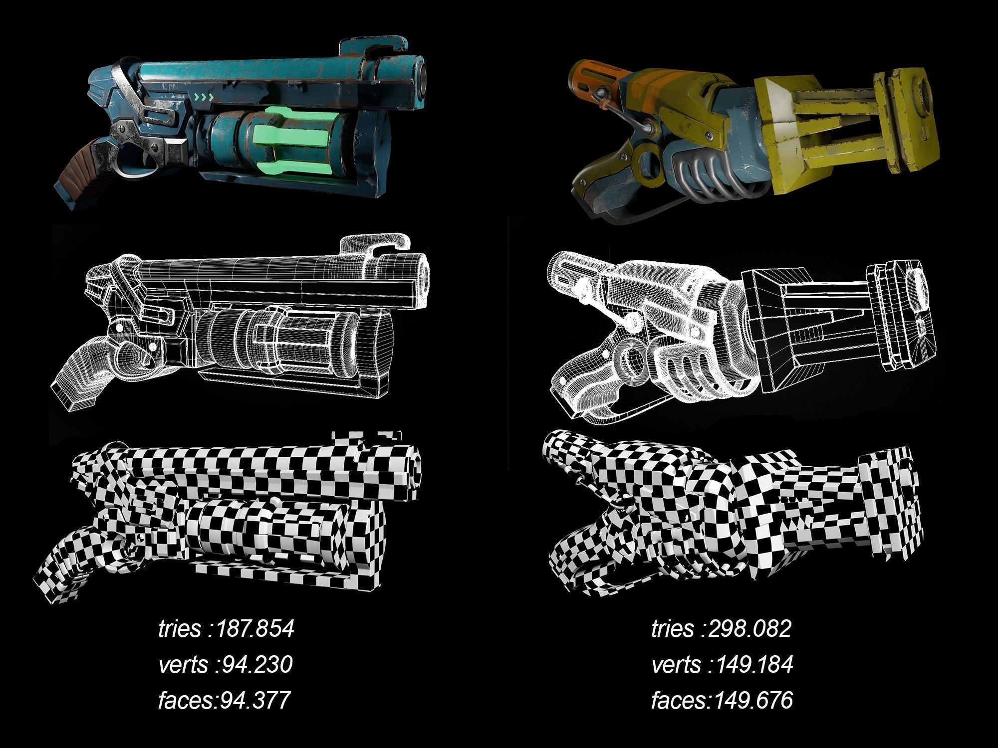 Sci-fi weapons vol01 Low-poly 3D model_1