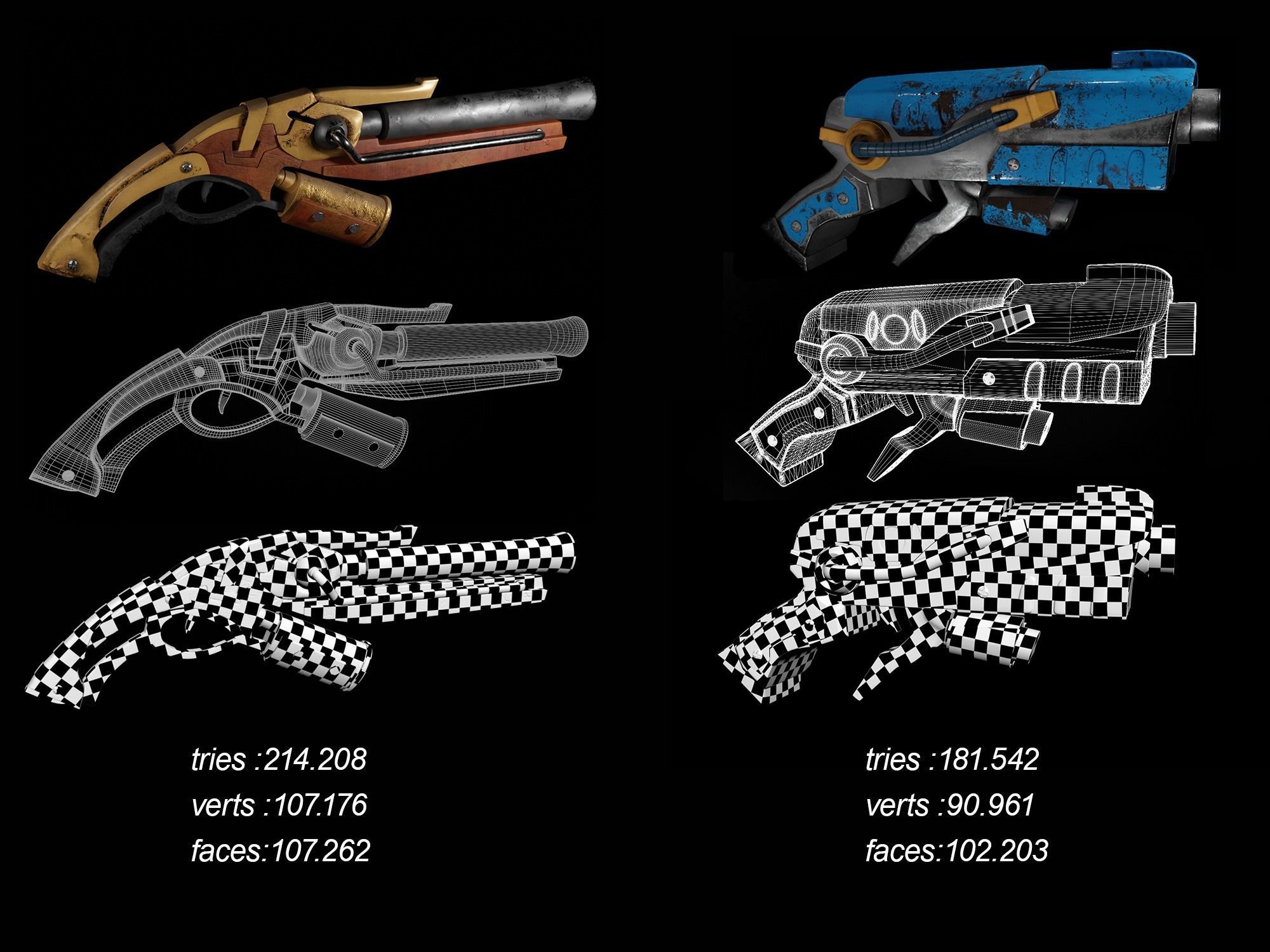 Sci-fi weapons vol01 Low-poly 3D model_2