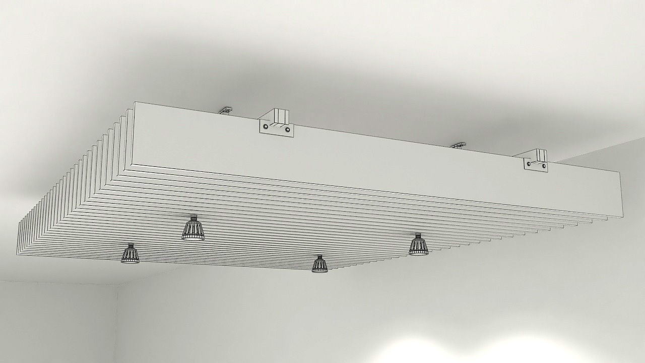 Suspended wooden ceiling 3D model_7