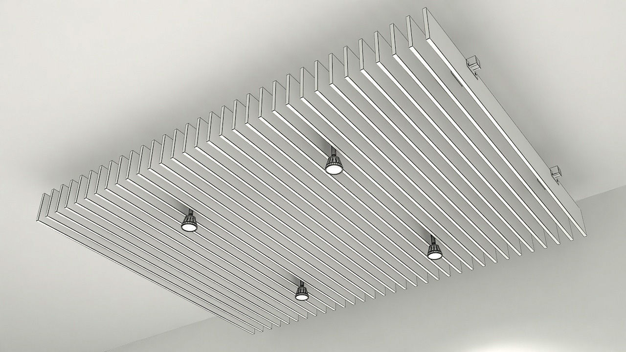 Suspended wooden ceiling 3D model_6