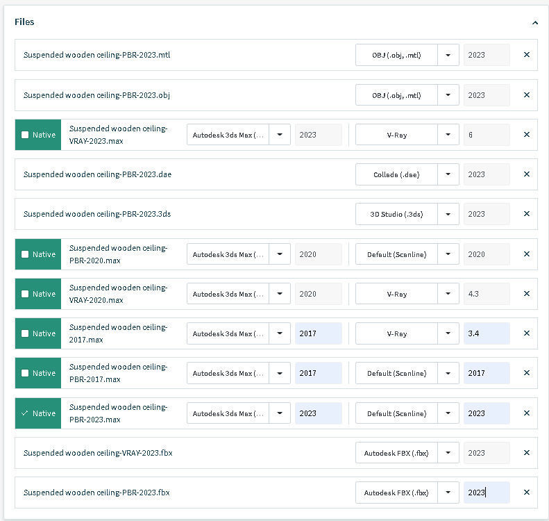 Suspended wooden ceiling 3D model_14