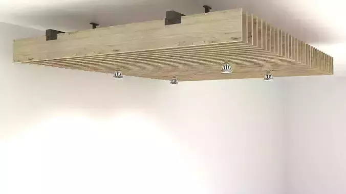 Suspended wooden ceiling 3D model