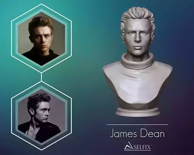James Dean bust sculpture 3D print model