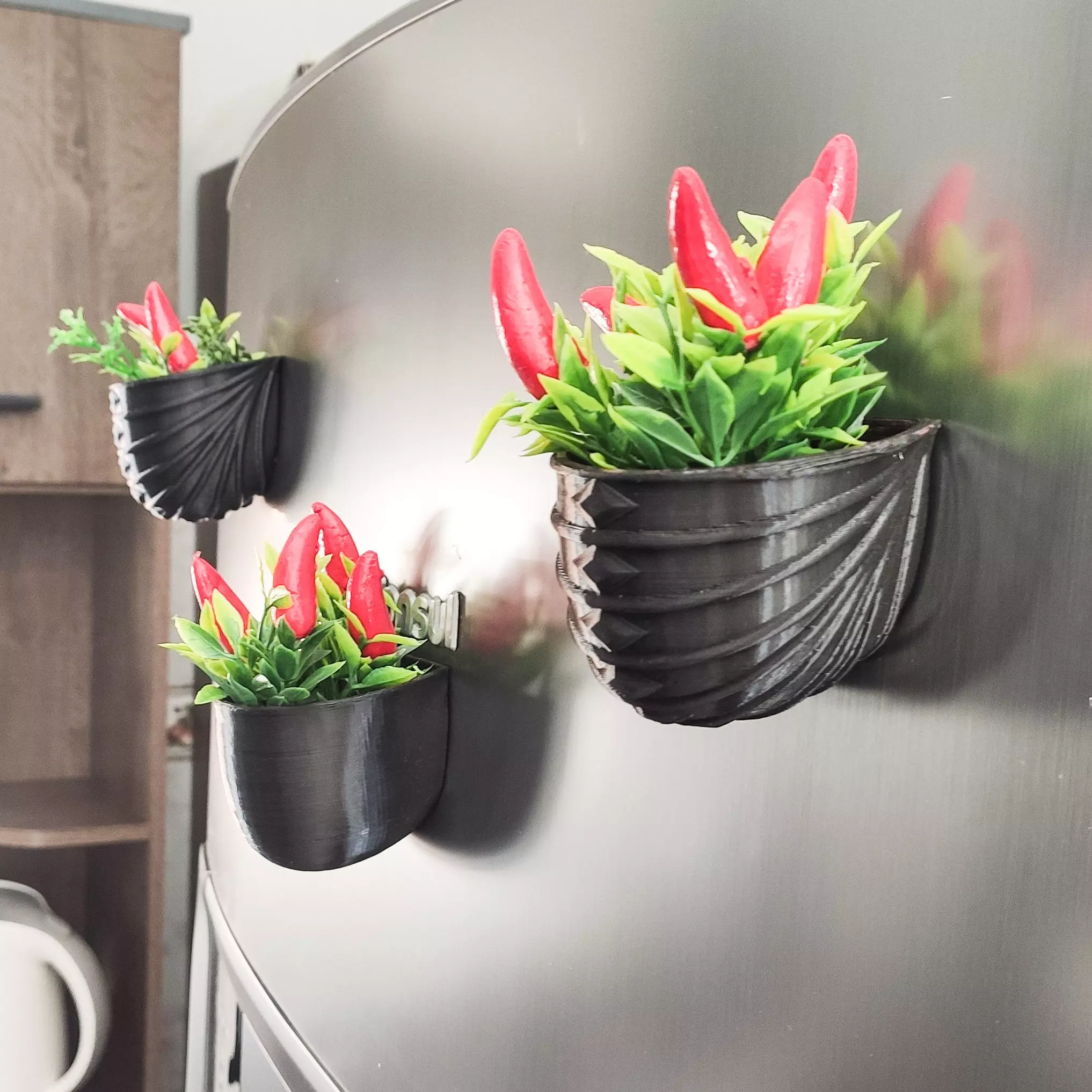 Refrigerator vase with decorative magnet 3D print model