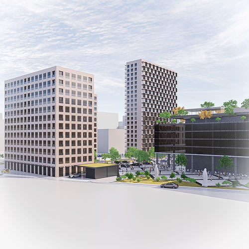 Residential Buildings 1 3D model 3