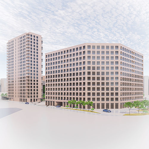 Residential Buildings 1 3D model 4