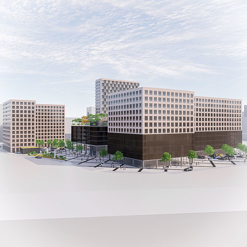 Residential Buildings 1 3D model 2