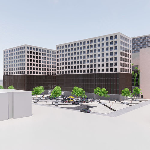 Residential Buildings 1 3D model 7