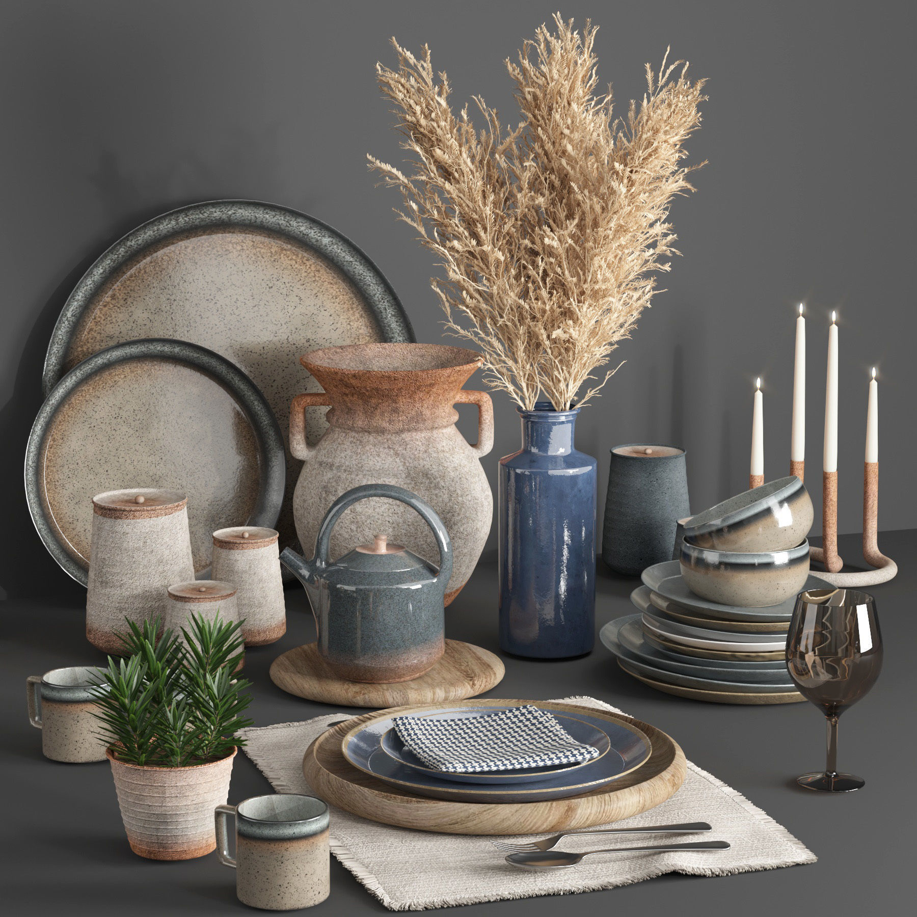 tableware set08 3D model_1