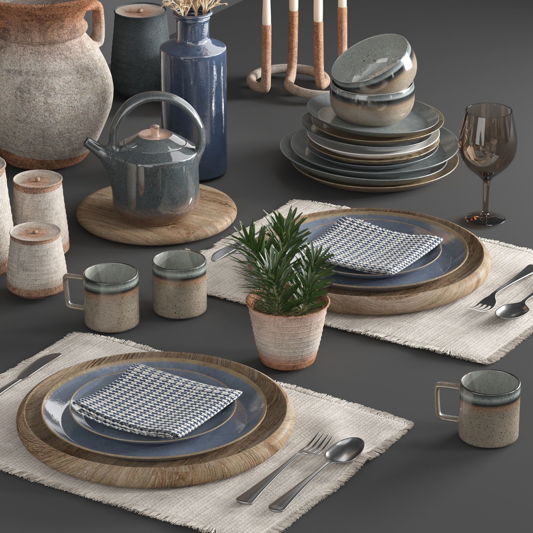 tableware set08 3D model_3