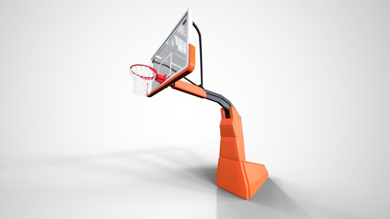 Portable basketball stand 3D model_1