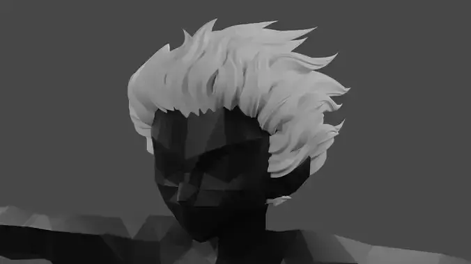 Male Anime Styled Hair Nurbs Curves FULLY Editable 3D model