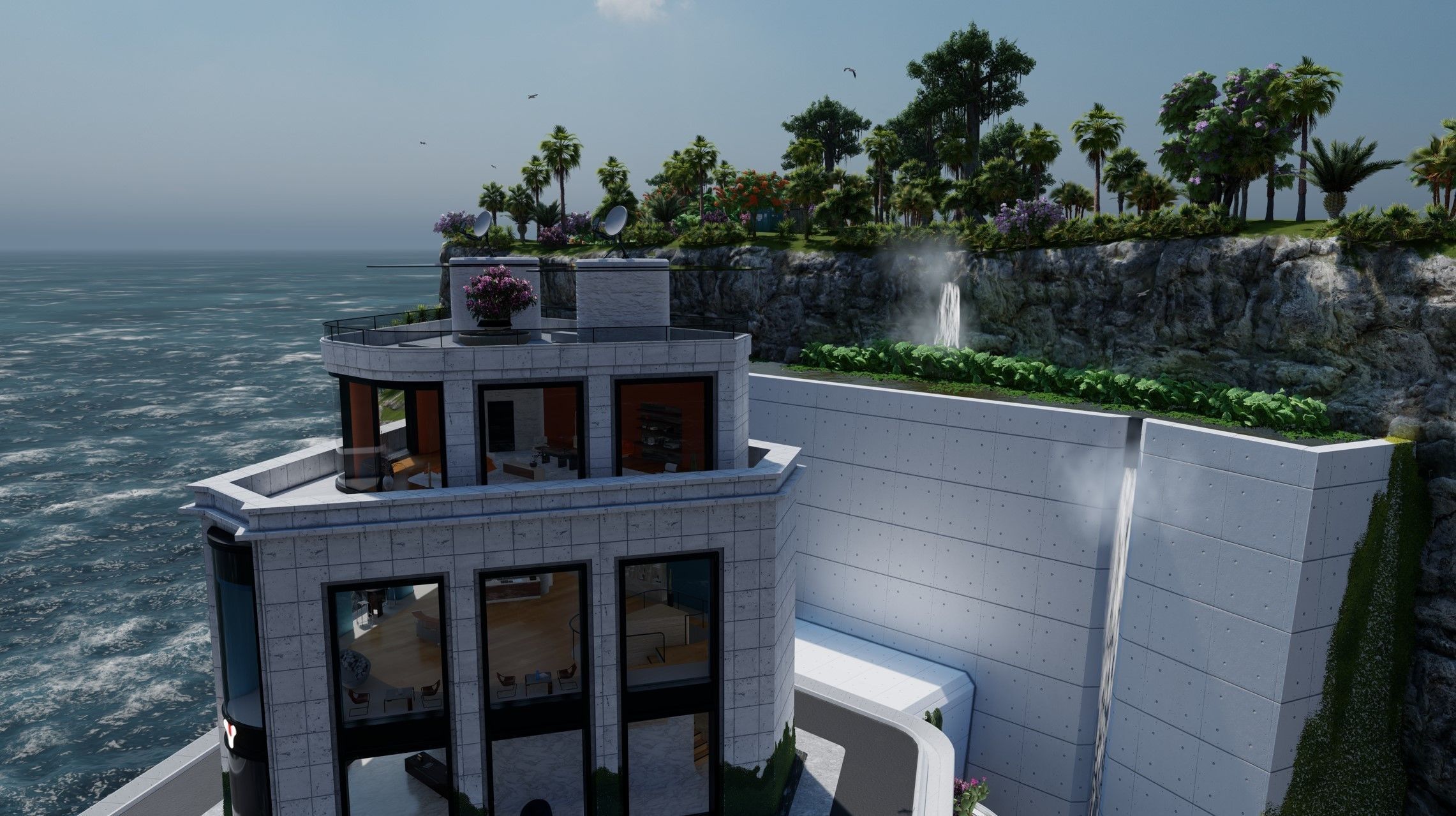 Sci-Fi Cliff House 01 3D model_10