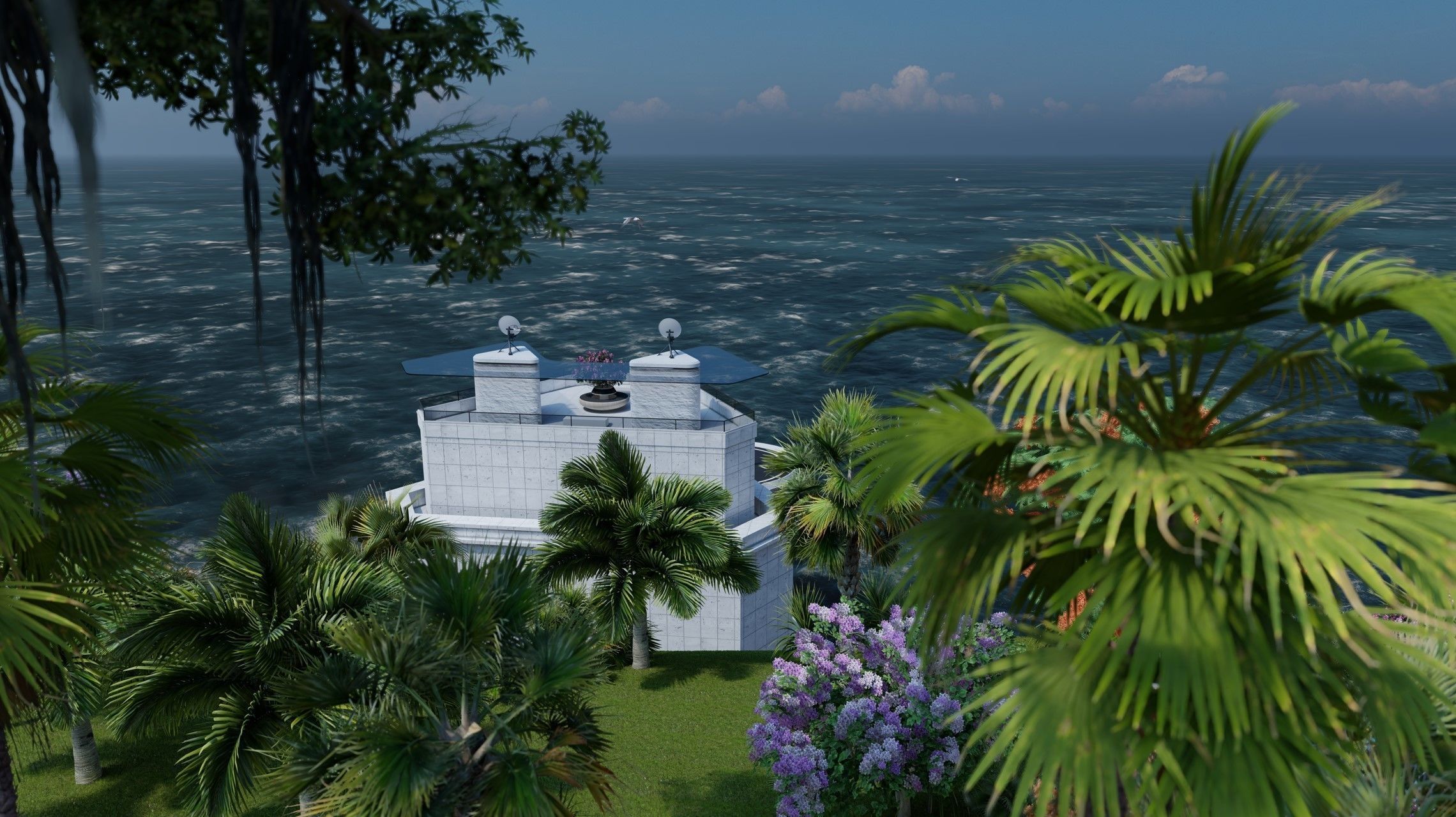 Sci-Fi Cliff House 01 3D model_6