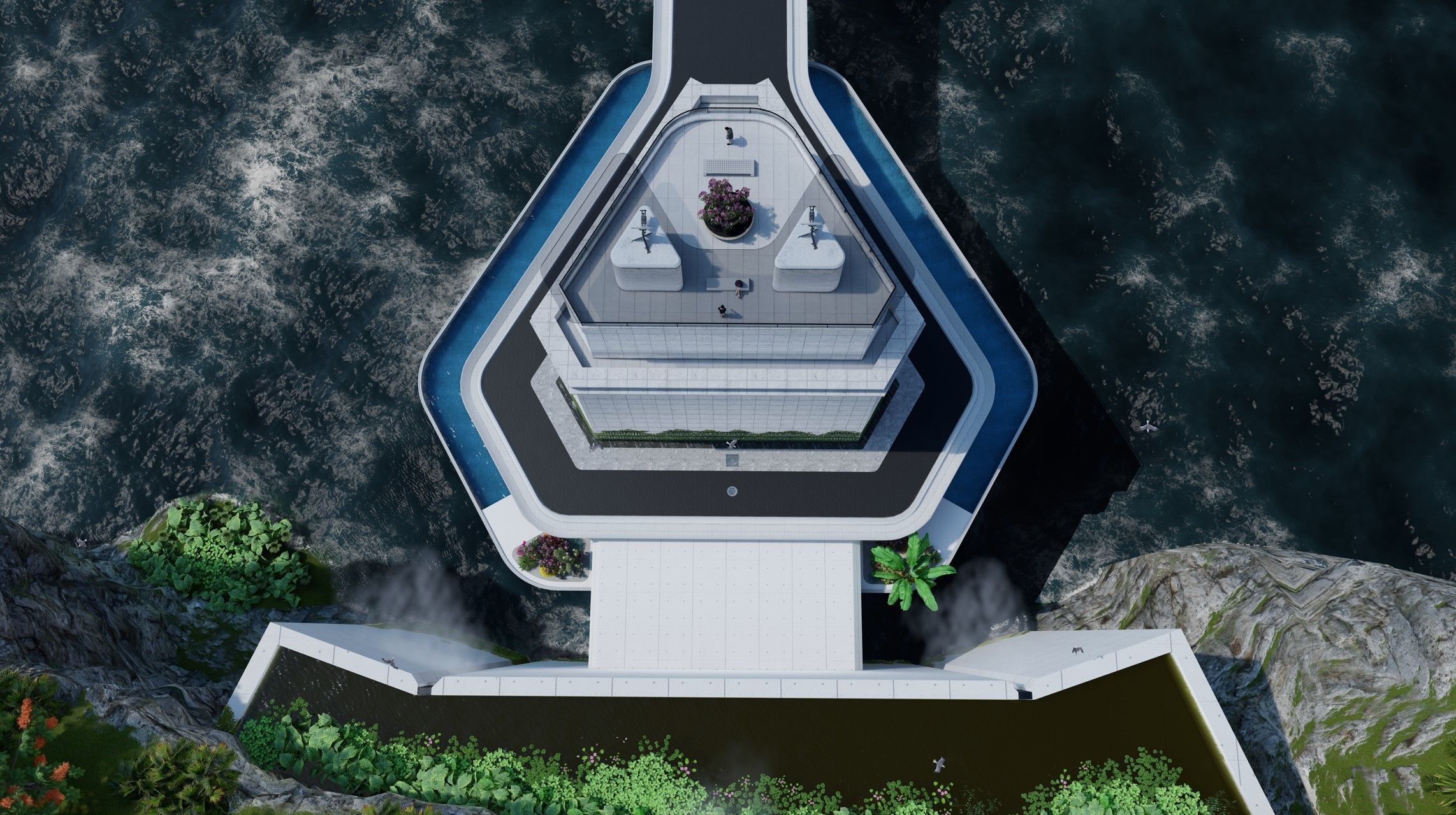 Sci-Fi Cliff House 01 3D model_8