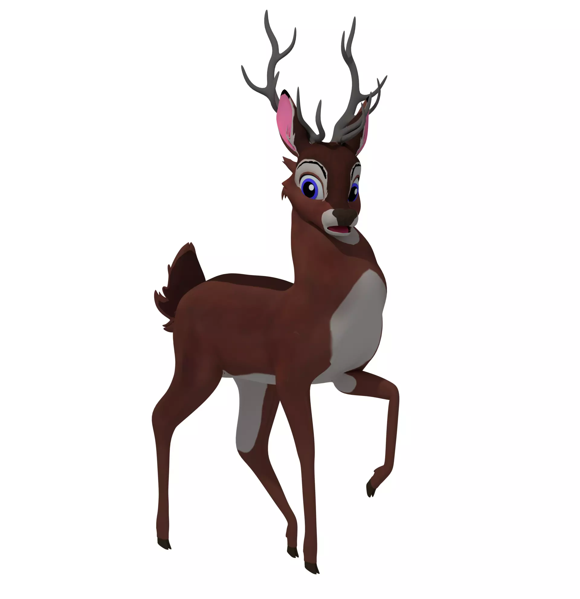 Male White Tail Deer Low-poly 3D model
