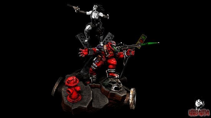 Escultura Venompool e domino 3D print model