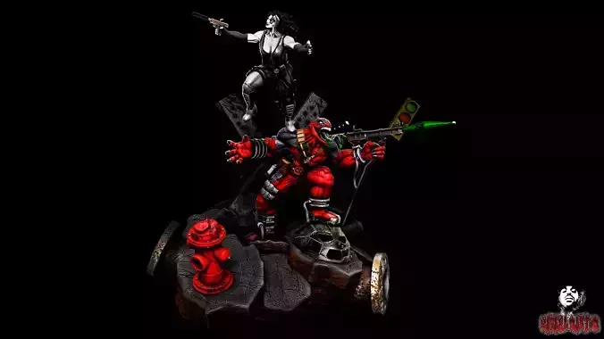 Escultura Venompool e domino 3D print model