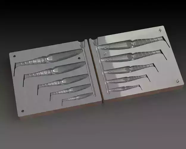 Mold model for casting bait replica Sawamura One Up Shad 3D print model