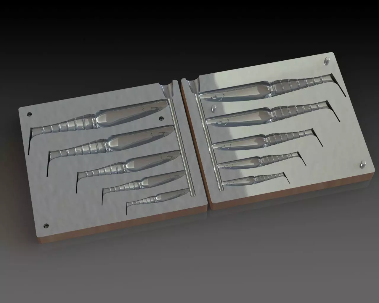 Mold model for casting bait replica Sawamura One Up Shad 3D print model_0
