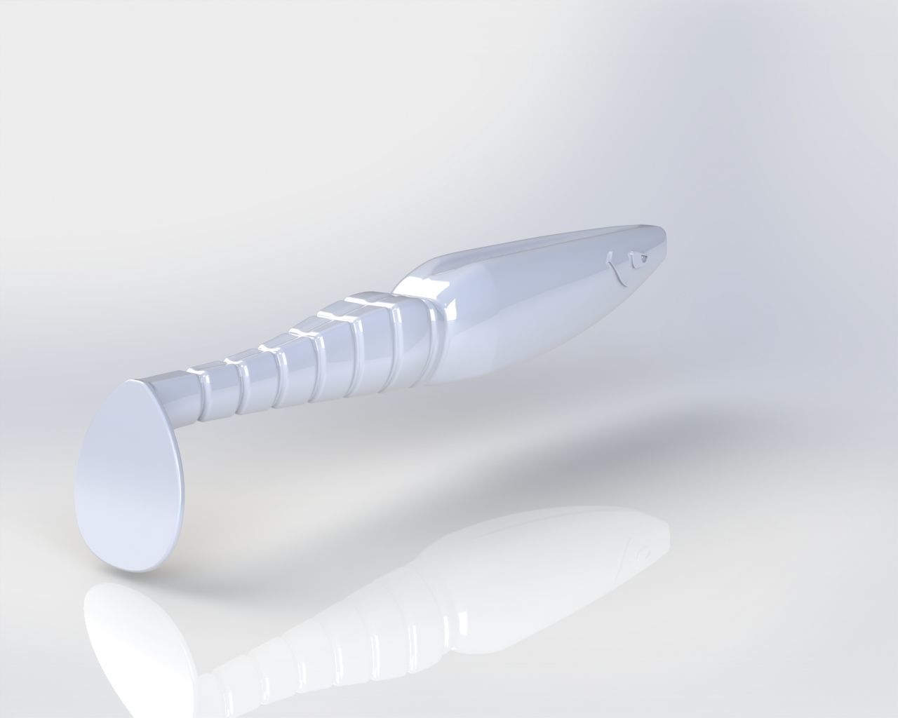 Mold model for casting bait replica Sawamura One Up Shad 3D print model_4