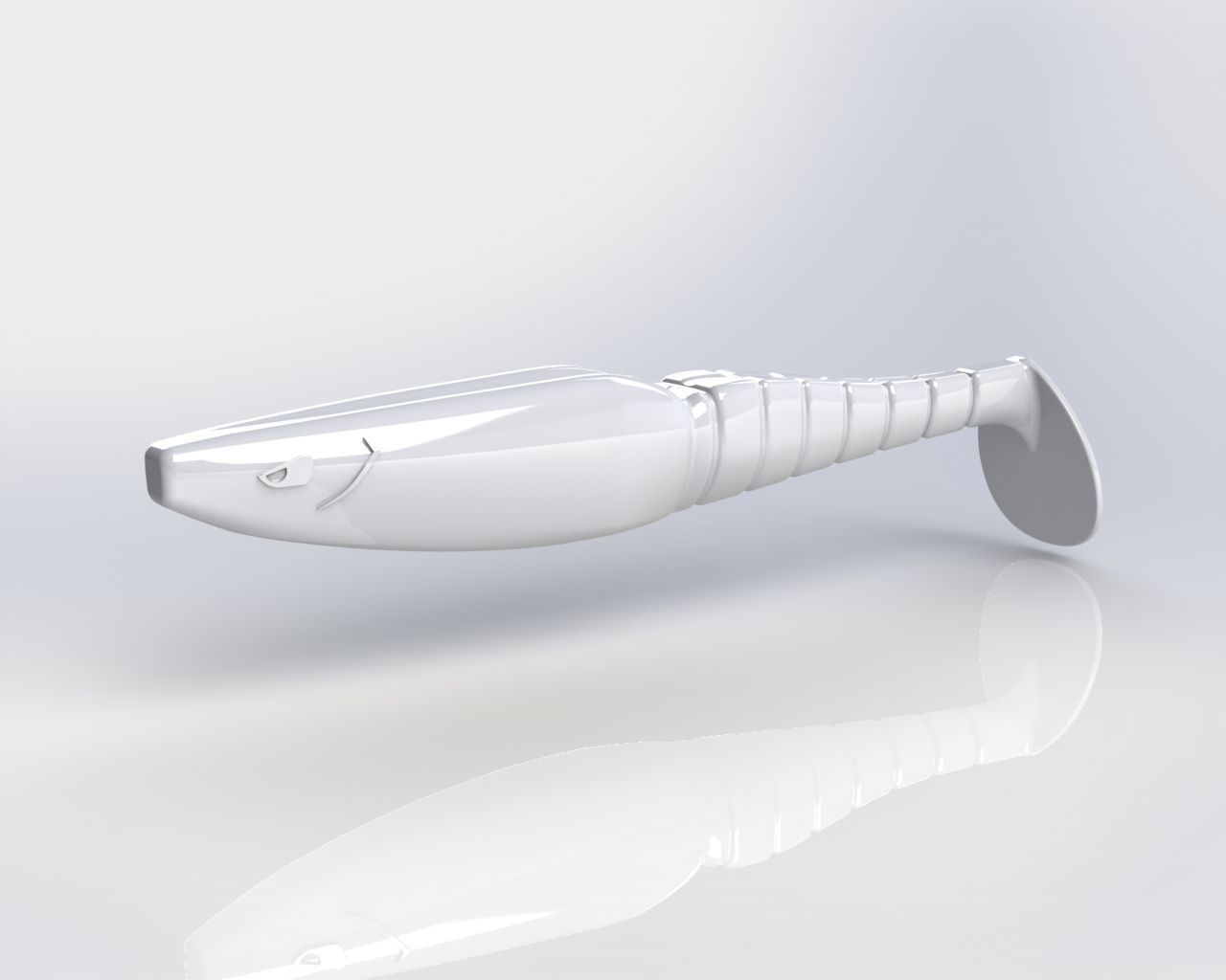 Mold model for casting bait replica Sawamura One Up Shad 3D print model_3