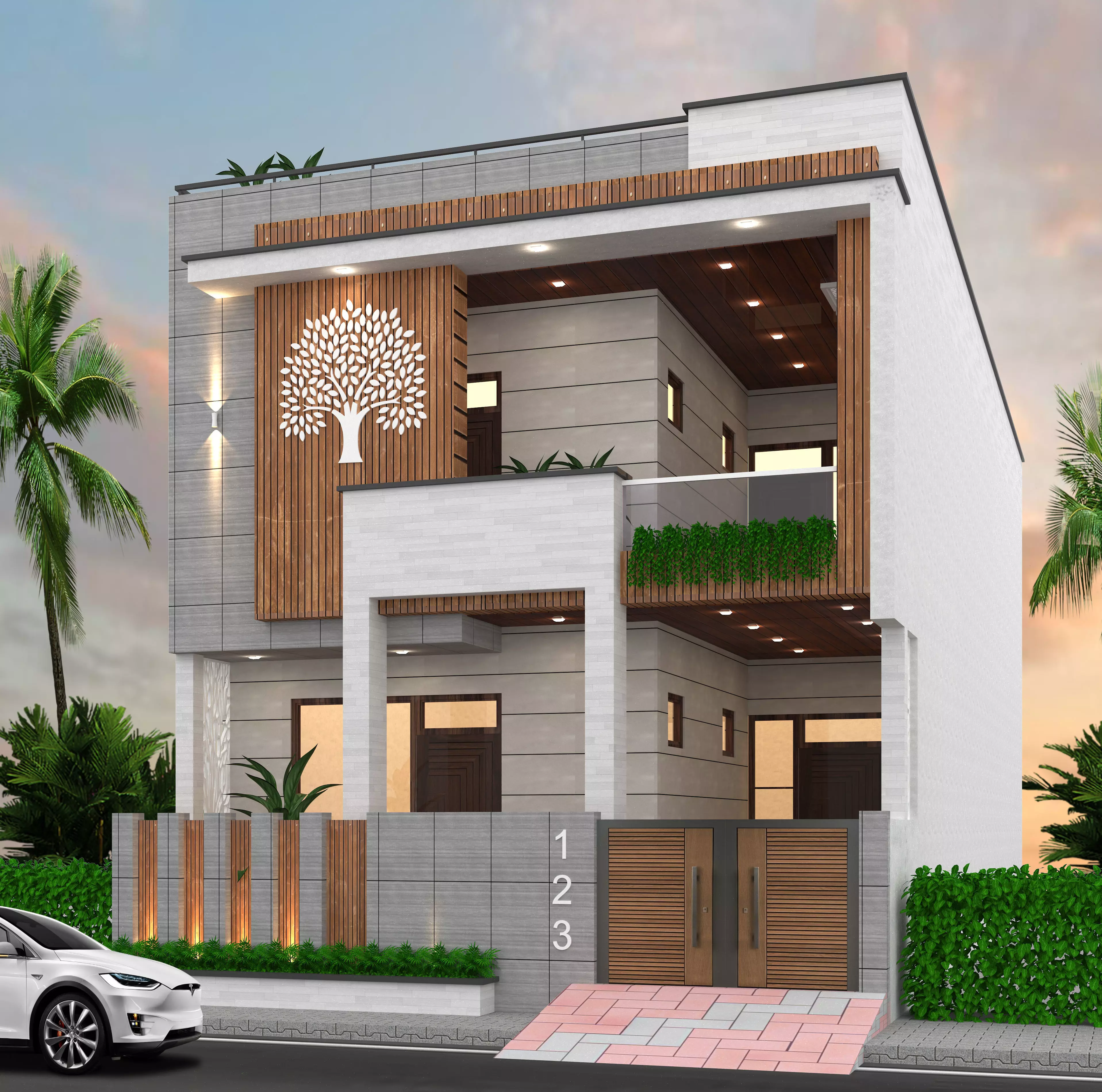 House elevation 3d view 3D model_0