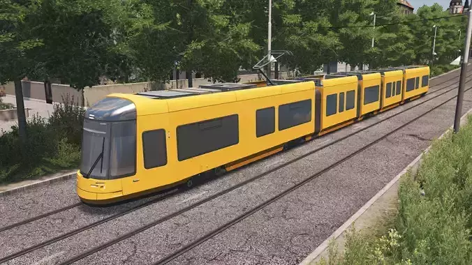 Dresden NGT DXDD Tram Low-poly 3D model