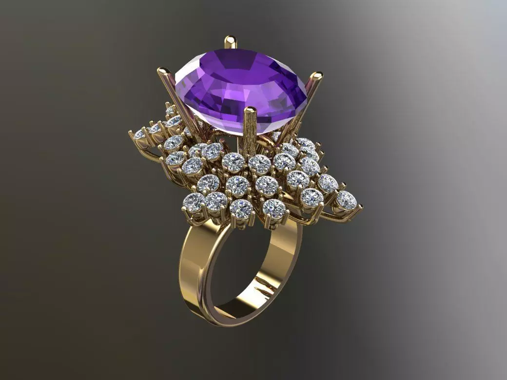 Women Ring Gem 3D model_0