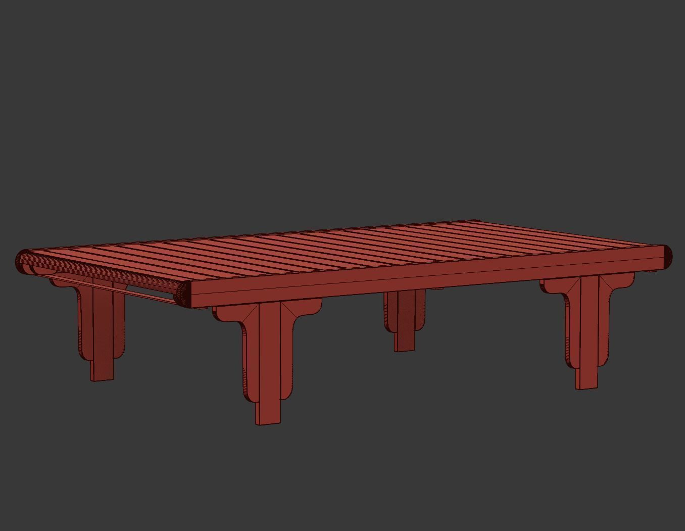 Eva wooden coffee table EV11 by Bpoint Design  3D model_4