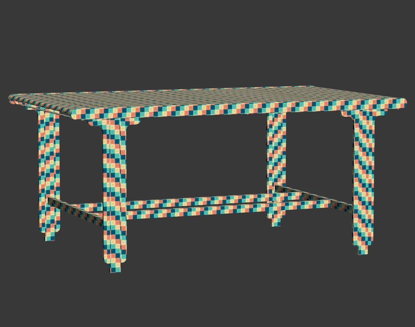 Eva wooden dining table EV12 by Bpoint Design  3D model_5