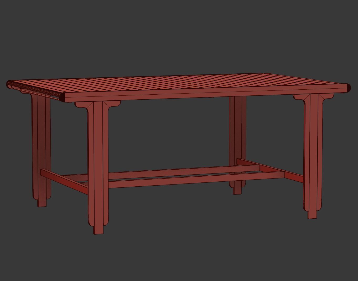 Eva wooden dining table EV12 by Bpoint Design  3D model_4