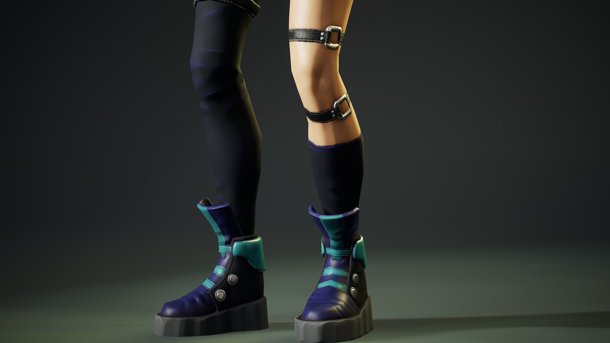 Jacket Girl - Game Ready Low-poly 3D model_6