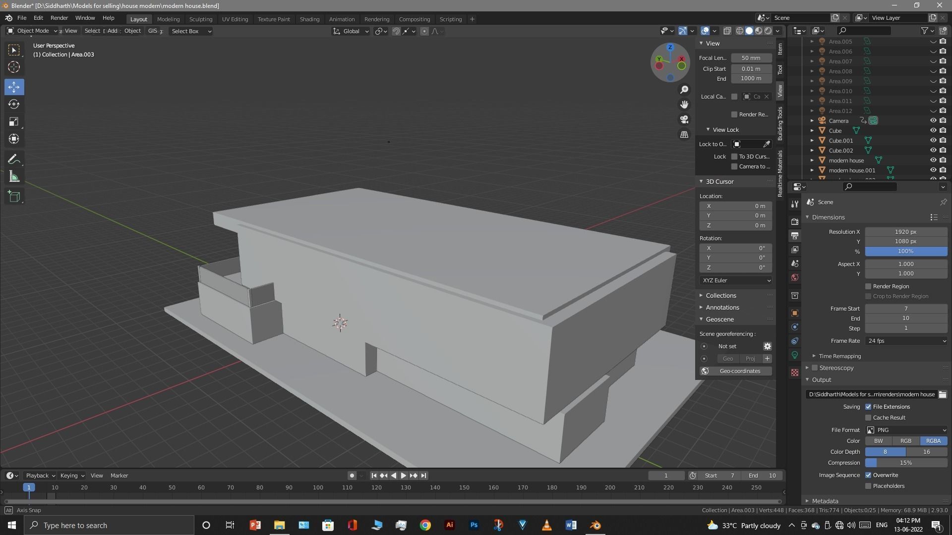 Exterior design Low-poly 3D model_39