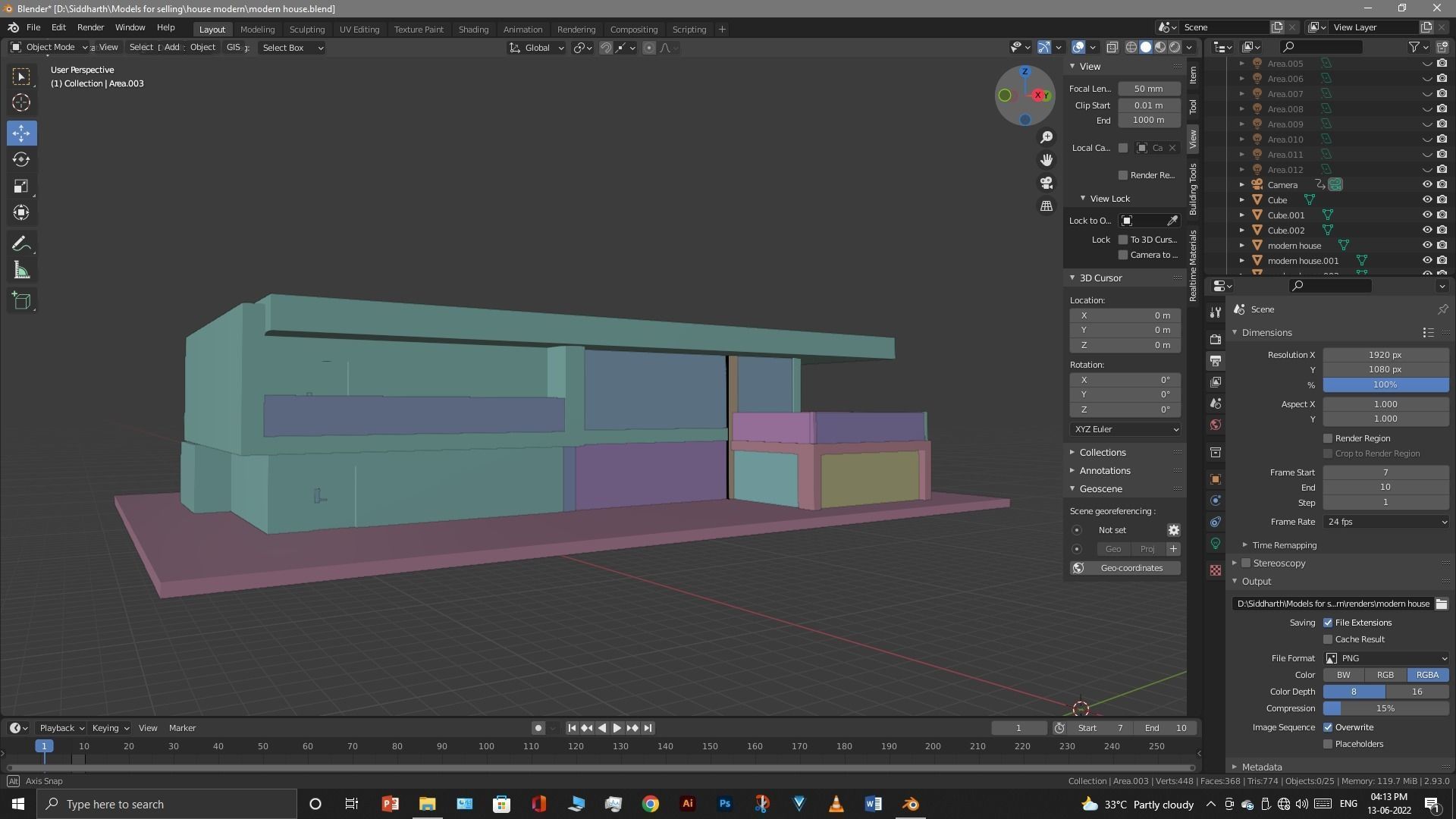 Exterior design Low-poly 3D model_72