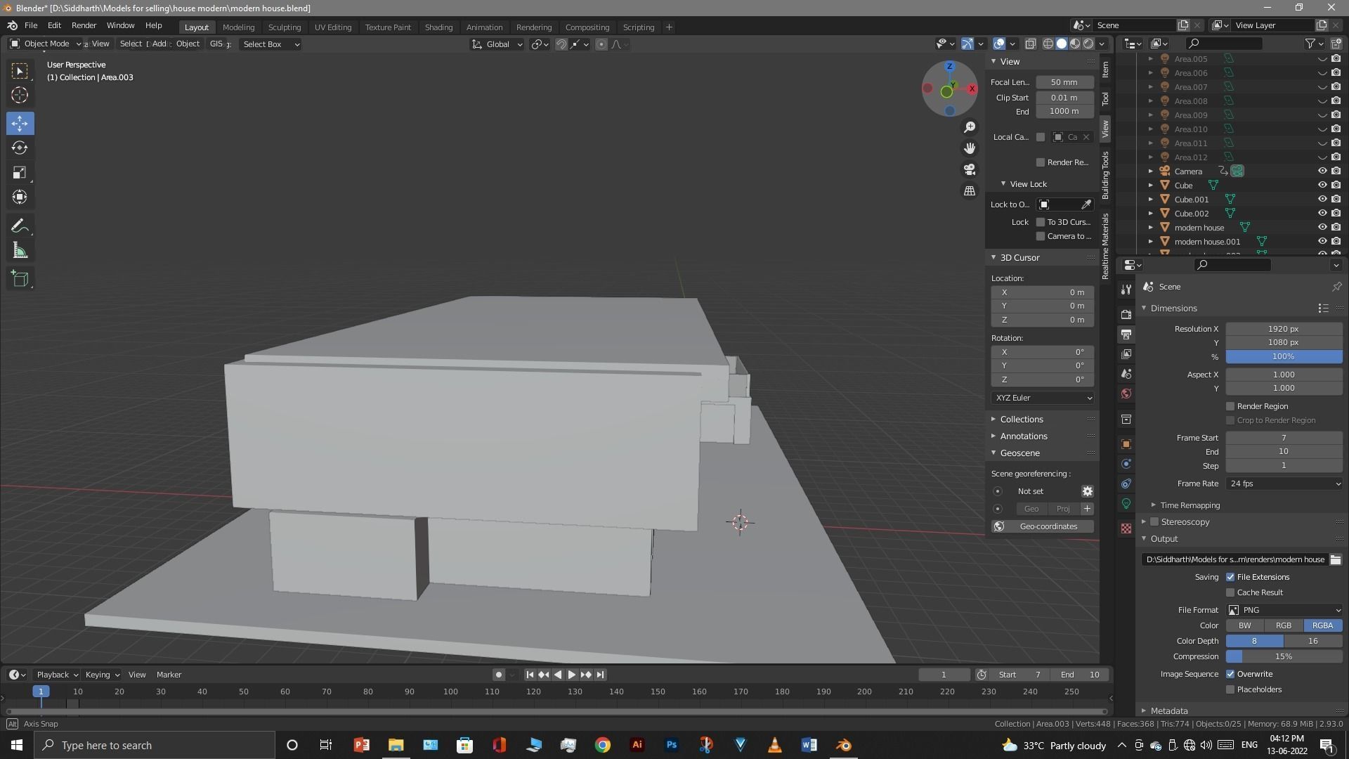 Exterior design Low-poly 3D model_25