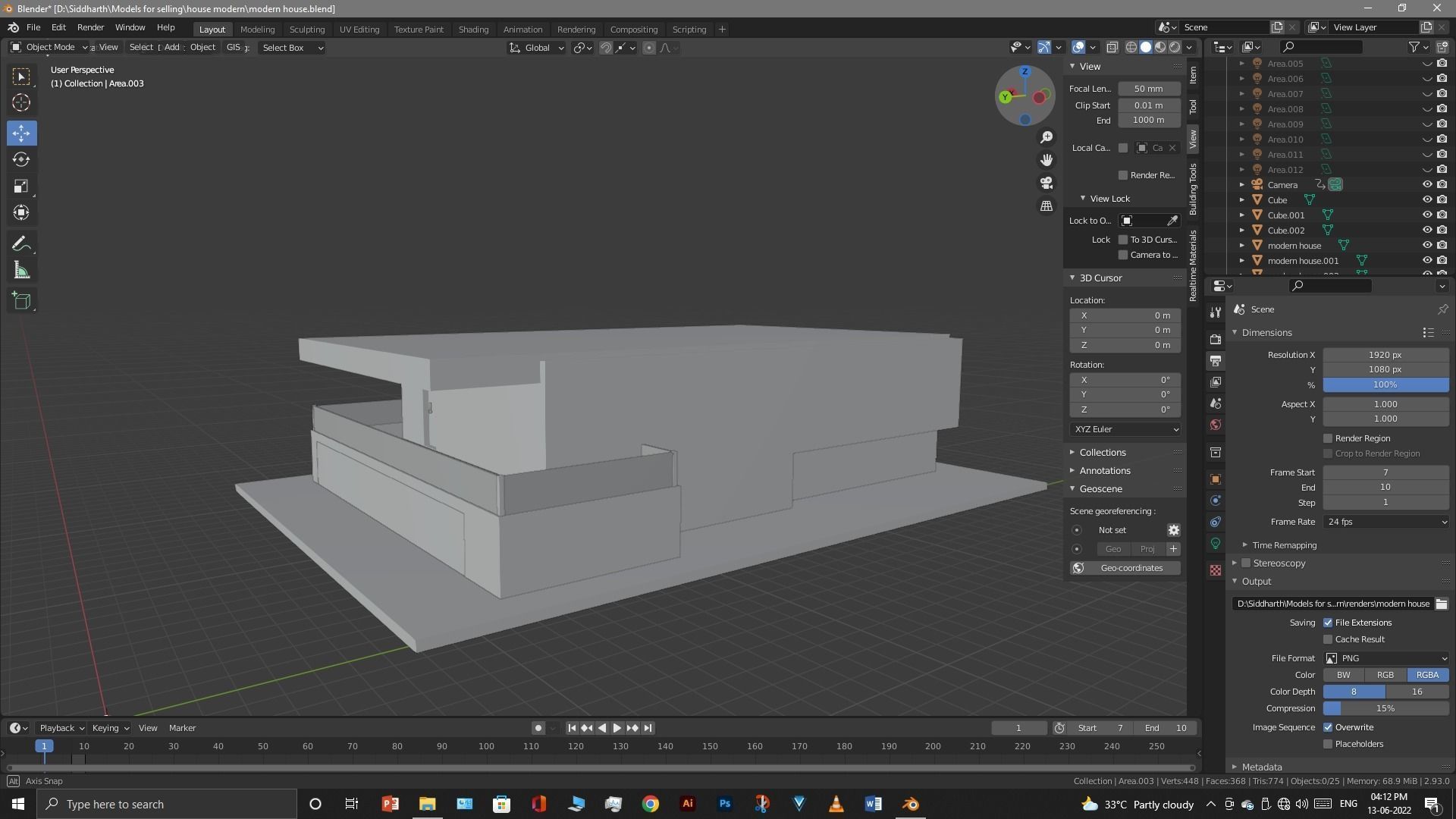 Exterior design Low-poly 3D model_20