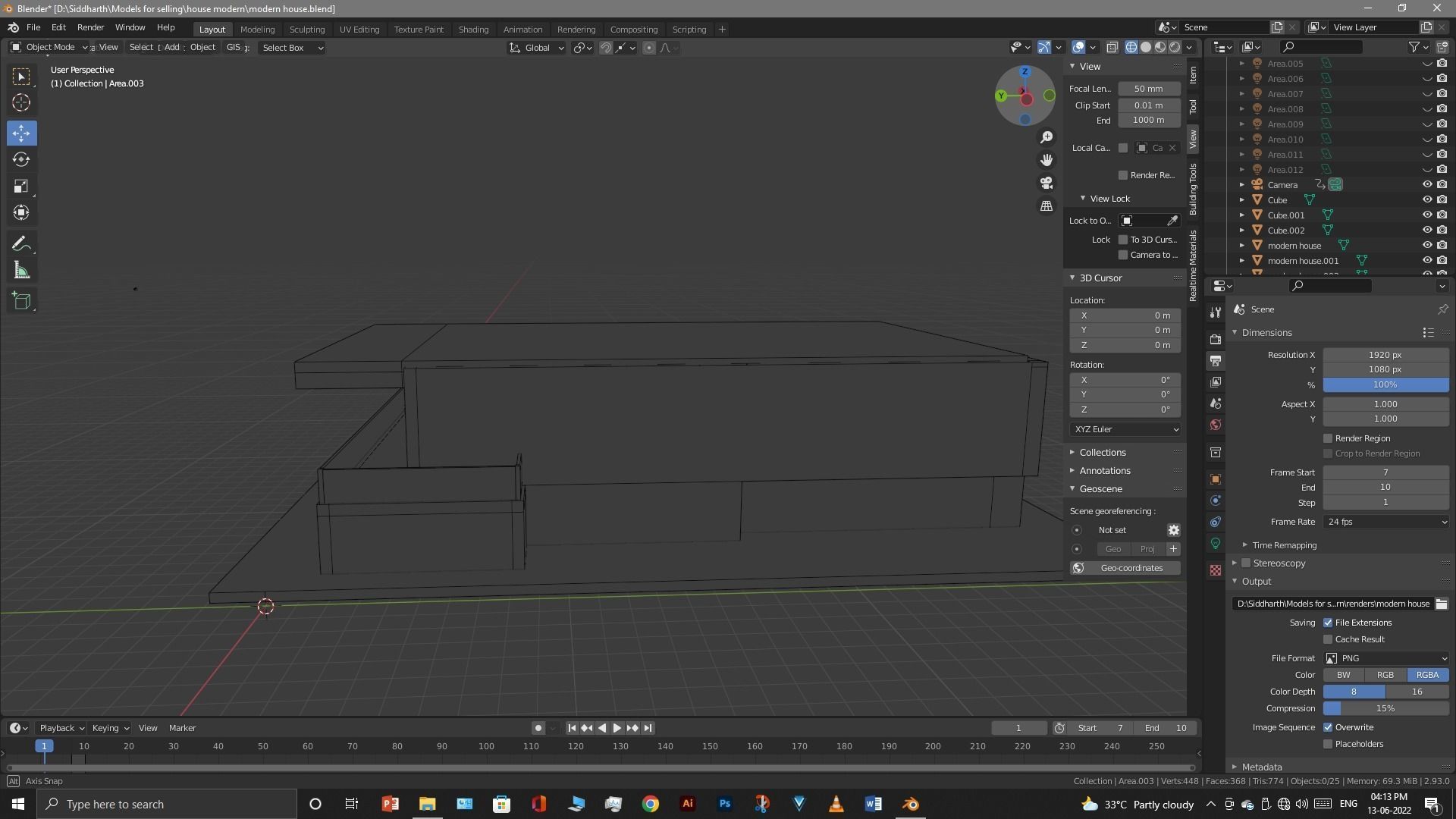 Exterior design Low-poly 3D model_65