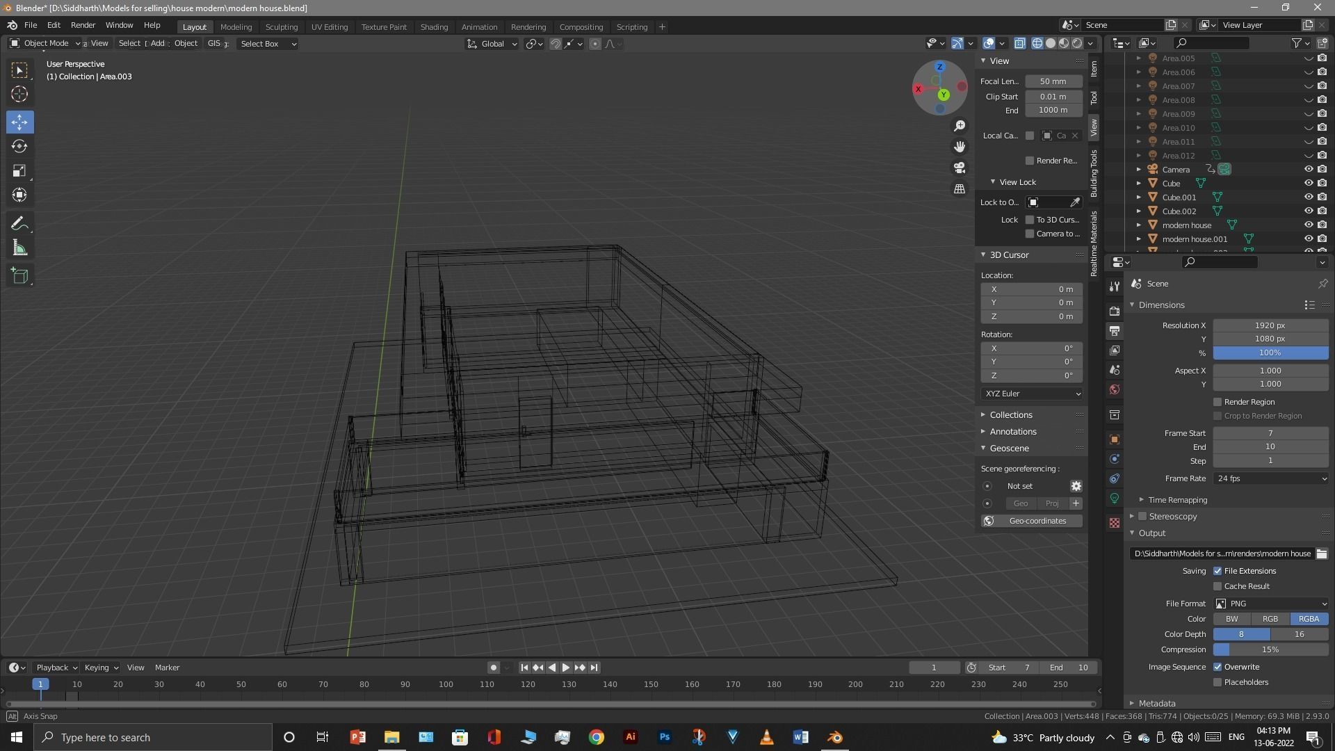 Exterior design Low-poly 3D model_50
