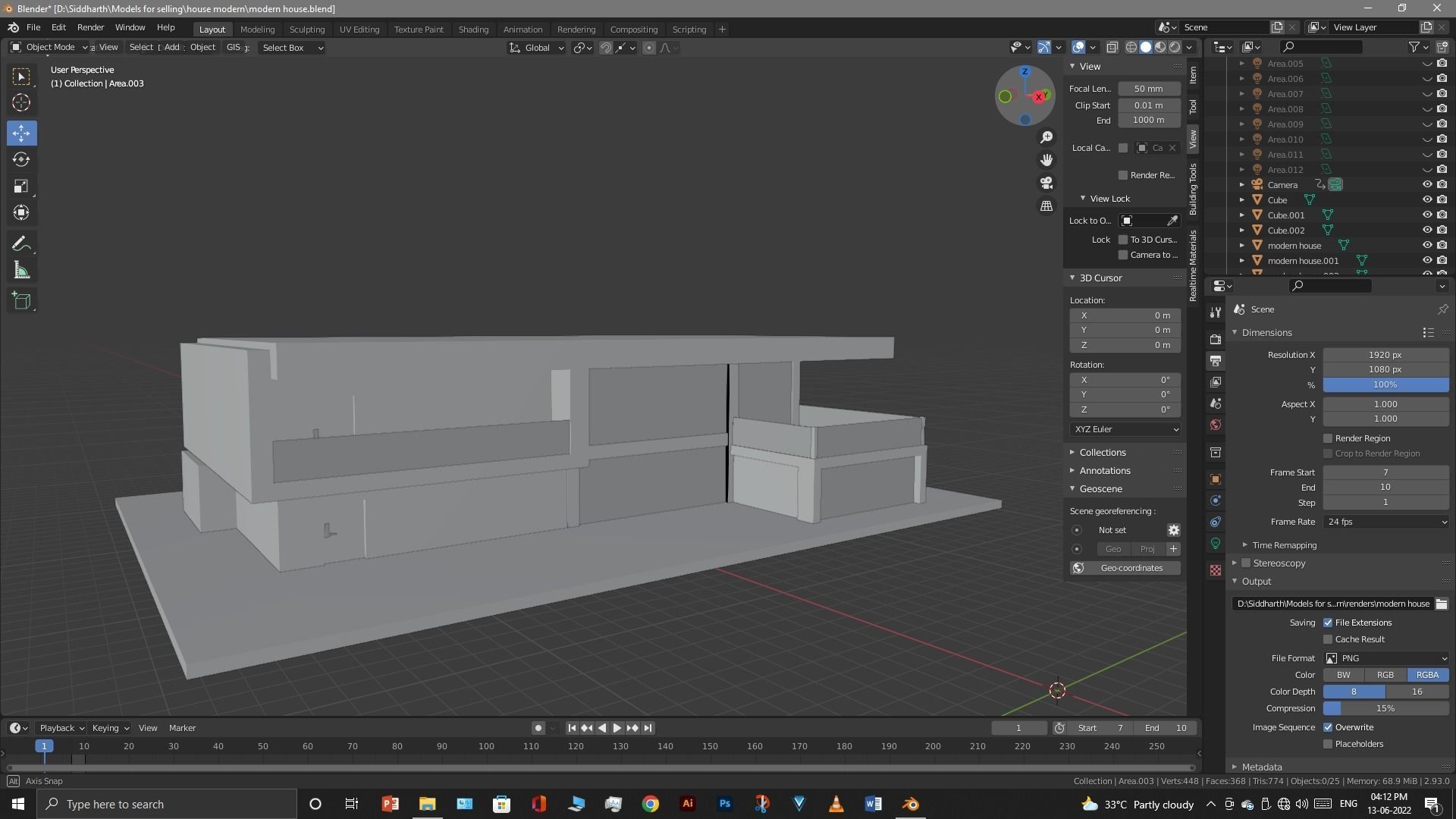 Exterior design Low-poly 3D model_27