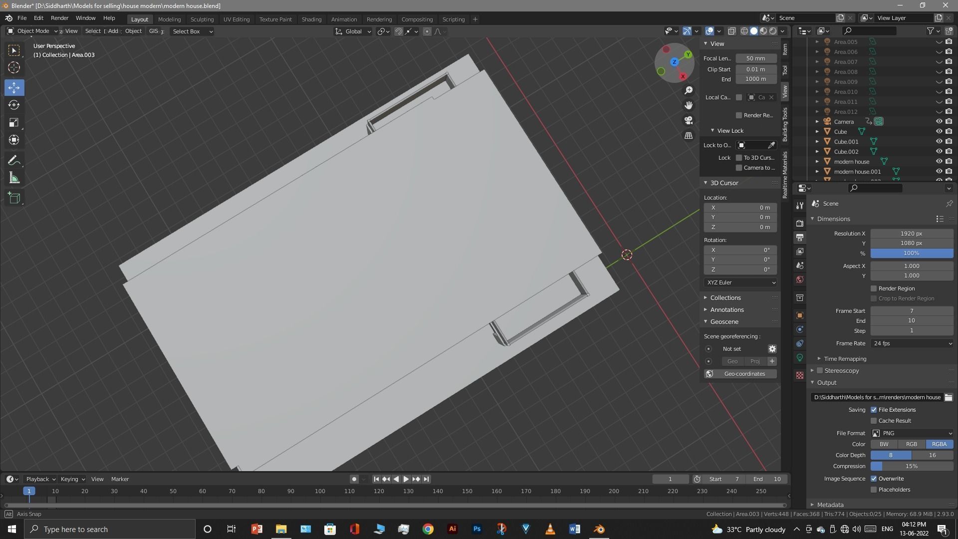 Exterior design Low-poly 3D model_30