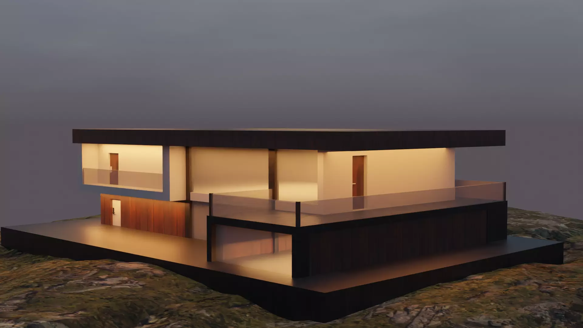 Exterior design Low-poly 3D model_0