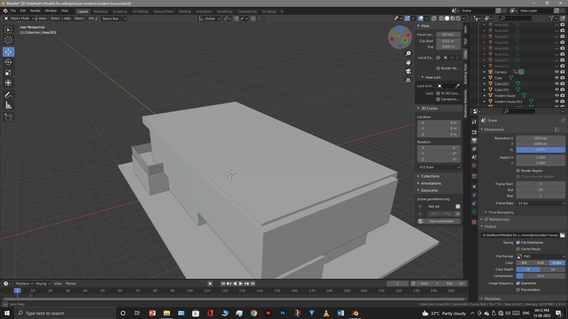 Exterior design Low-poly 3D model_38