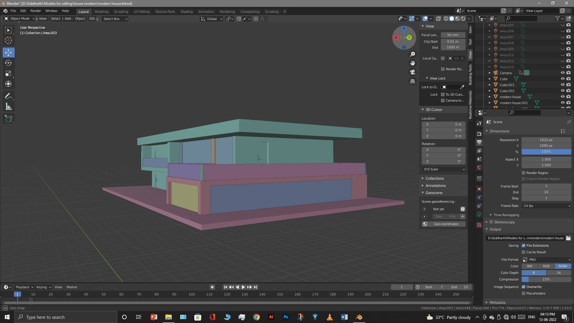 Exterior design Low-poly 3D model_85
