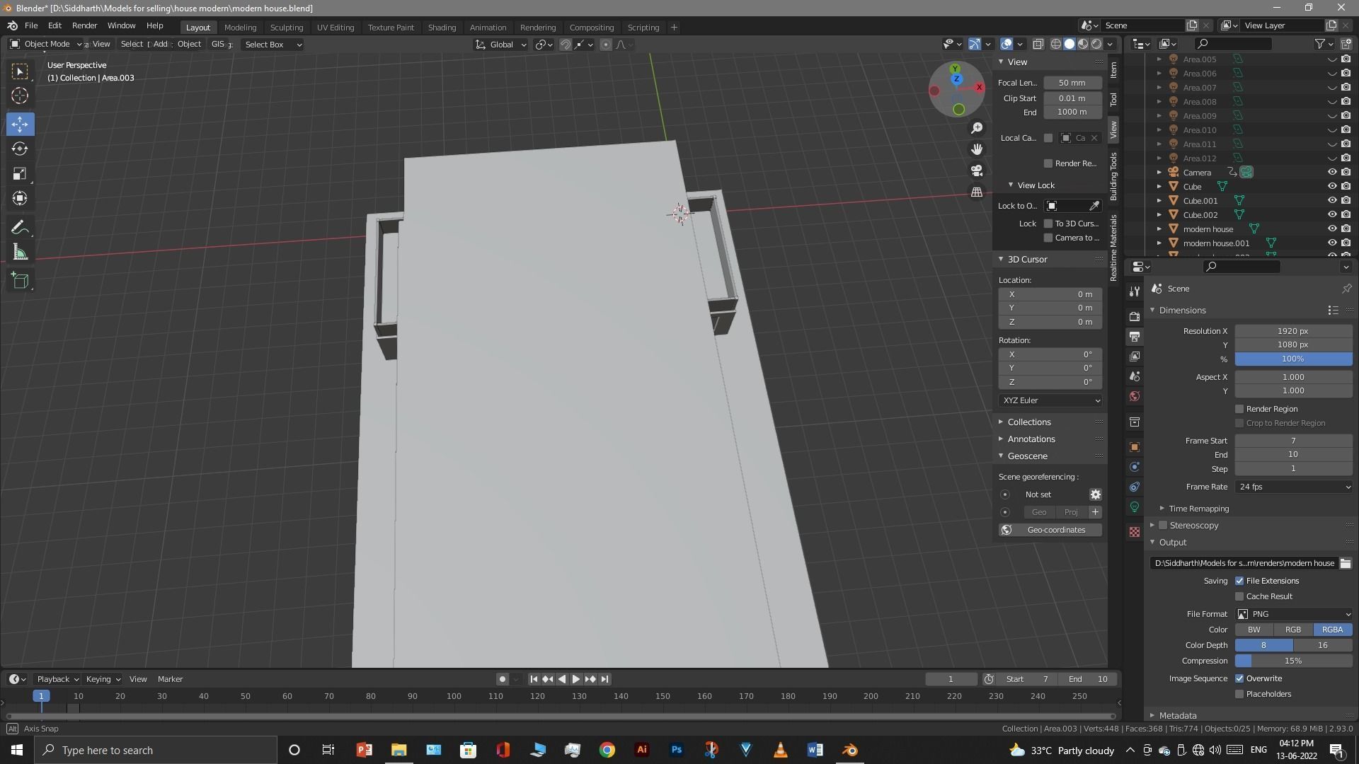 Exterior design Low-poly 3D model_35